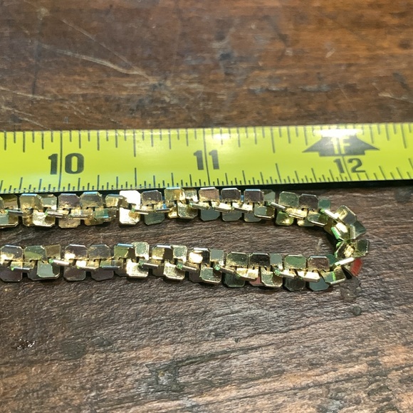 70’s GOLD PLATED 24” BRUTALIST MODERNIST ABSTRACT NECKLACE MADE IN KOREA - Picture 7 of 9